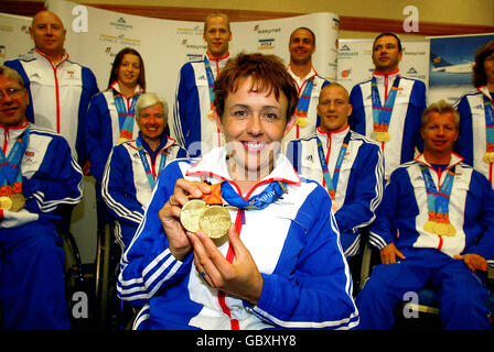 L'équipe paralympique Grande-bretagne - l'aéroport de Gatwick Banque D'Images