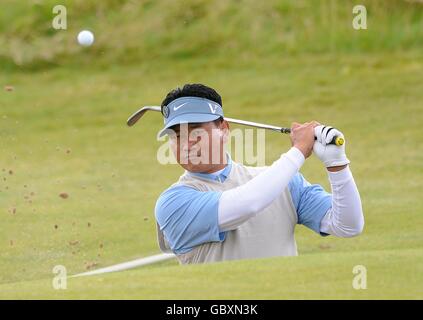 K.J. de Corée du Sud CHOI en action pendant la deuxième journée d'entraînement au Turnberry Golf Club Banque D'Images