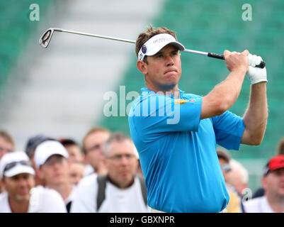 L'Angleterre Lee Westwood lors du premier tour du Championnat d'Open 2009 au Turnberry Golf Club, Ayrshire. Banque D'Images