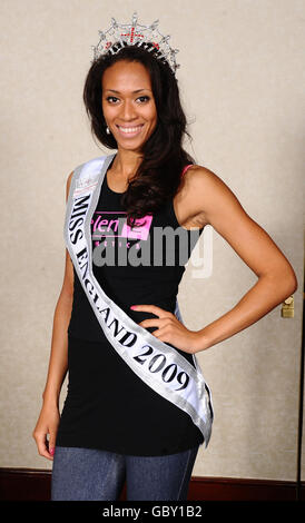 Mlle Angleterre 2009.Rachel Christie est vue le lendemain de la victoire du titre de Miss Angleterre au Hilton Metropole Hotel, à Londres. Banque D'Images