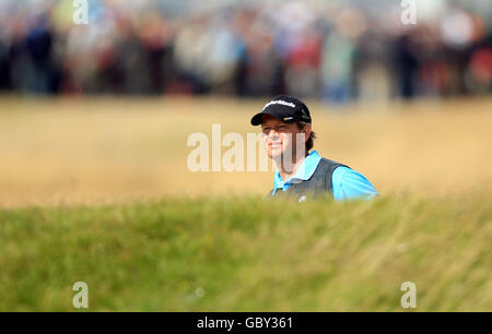 Le Retief Goosen d'Afrique du Sud pendant la quatrième journée du Championnat d'Open au Turnberry Golf Club. Banque D'Images