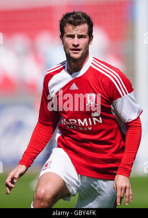 Football - pré-saison amical - Carlisle United / Middlesbrough - Brunton Park. Matthew Bates, Middlesbrough. Banque D'Images