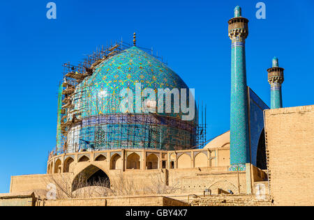 Avis de Shah (imam) mosquée à Isfahan, Iran Banque D'Images