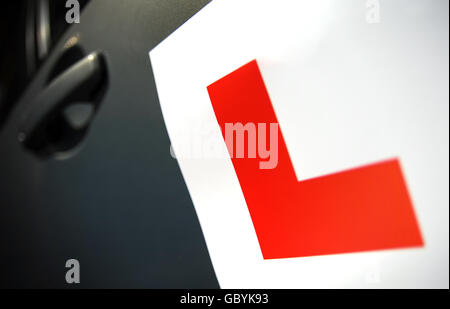 Pilotes de l'apprenant. L plaque sur une voiture Banque D'Images