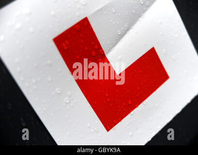 Pilotes de l'apprenant. L plaque sur une voiture Banque D'Images