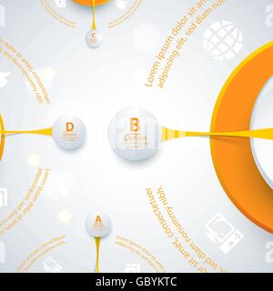 Conception moderne de orange info-graphiques. Illustration de Vecteur
