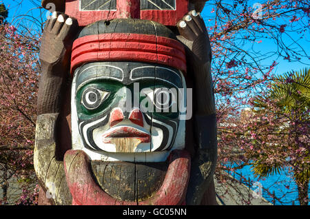 Les totems traditionnels au Canada Banque D'Images