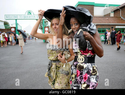 Les courses de chevaux - août Festival - Mesdames Jour - Brighton Racecourse Banque D'Images