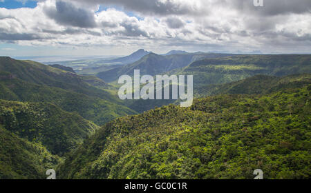 Point de vue Macchabee Maurice Panorama des Gorges de la rivière Noire. Banque D'Images