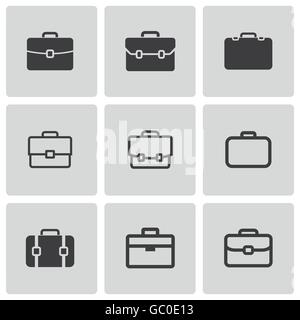 Les icônes du porte-documents noir Vector set Illustration de Vecteur