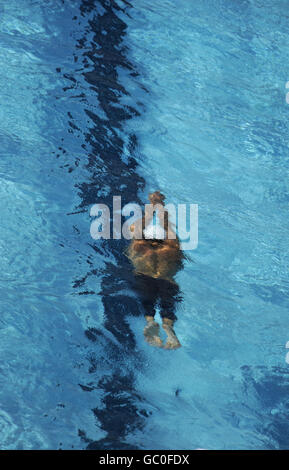 Michael Phelps aux États-Unis pendant la chaleur masculine de 200 m de papillon lors des Championnats du monde de natation de la FINA à Rome, Italie. Banque D'Images