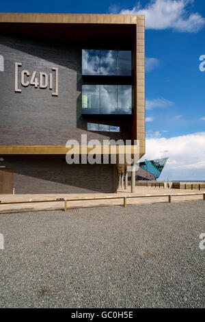 C4DI (Centre d'innovation numérique) et l'aquarium The Deep. Hull, Angleterre Banque D'Images