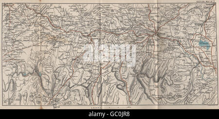 BRECON BEACONS. Brecon Llandovery Fforest Fawr Talgarth. BARTHOLOMEW, 1888 map Banque D'Images