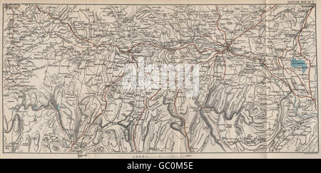 BRECON BEACONS. Brecon Llandovery Fforest Fawr Talgarth. BARTHOLOMEW, 1886 map Banque D'Images