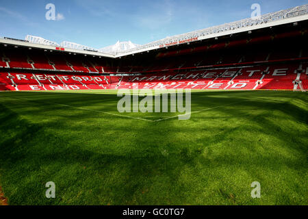 Football - Manchester United Training session - Old Trafford.Vue générale d'Old Trafford, domicile de Manchester United Banque D'Images