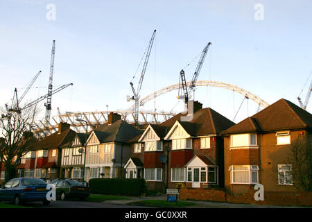 Vue générale du nouveau stade Wembley en construction Banque D'Images