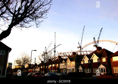 Vue générale du nouveau stade Wembley en construction Banque D'Images