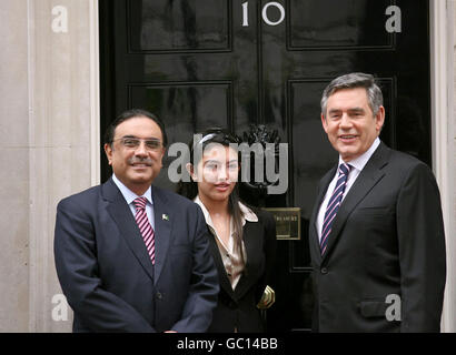 Brown se réunit avec Asif Ali Zardari Banque D'Images