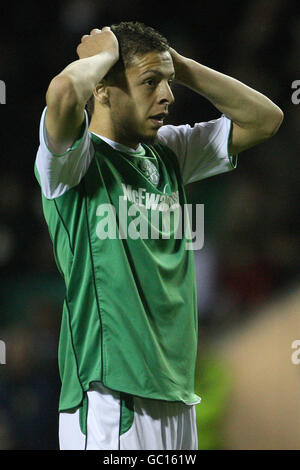 Football - coupe d'Insuance coopérative - deuxième tour - Hibernian / Brechin City - Easter Road.Merouane Zemmama, Hibernian Banque D'Images