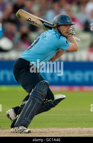 Luke Wright de Sussex chauve-souris pendant la finale de la coupe Twenty20 à Edgbaston, Birmingham. Banque D'Images