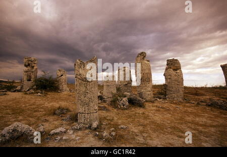 La forêt de pierre près de la ville de Varna sur le Blacksea en Bulgarie en Europe de l'Est. Banque D'Images