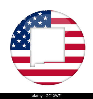 New Mexico State d'Amérique d'un insigne isolé sur un fond blanc. Banque D'Images