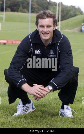 Le capitaine du guerrier de Glasgow Alastair Kellock pendant la séance photo au club de rugby White Craigs, à Glasgow. Banque D'Images