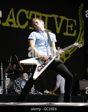 V Festival 2009 - Chelmsford.Danny Jones de McFly se présentant sur la scène V pendant le V Festival, à Hylands Park, Chelmsford. Banque D'Images