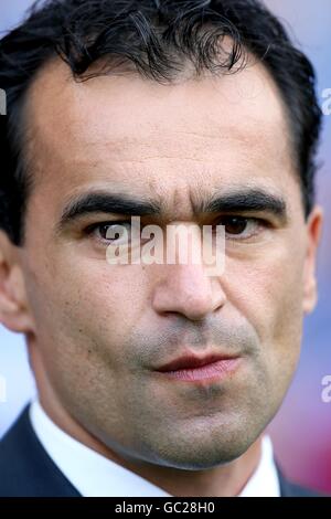 Football - Barclays Premier League - Wigan Athletic / Manchester United - DW Stadium. Roberto Martinez, directeur de Wigan Athletic Banque D'Images