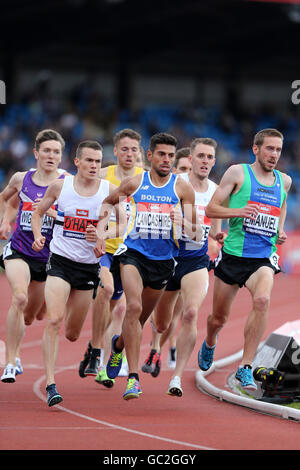 Jake Wightman, Chris O'Hare, Tom le Lancashire, Charlie GRICE & Lee EMANUEL, 1500m - hommes, finale du Championnat britannique 2016, Birmingham Alexander Stadium UK. Banque D'Images