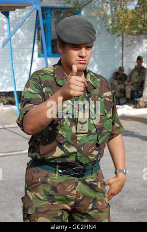 L/Cpl Charles Barrett, soldat territorial du 7e Bataillon des fusils, en exercice au Kazakhstan pendant l’opération Steppe Eagle. Banque D'Images