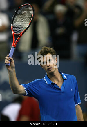 Tennis - 2009 US Open - septième jour - Flushing Meadows.Andy Murray des grands Britanniques en action contre l'américain Taylor Dent au septième jour de l'US Open à Flushing Meadows, New York. Banque D'Images
