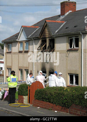 Incendie à Swansea Banque D'Images