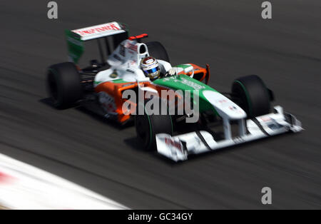 Adrian Sutil, pilote de Force India, lors de la qualification au circuit de Monza, en Italie. Banque D'Images