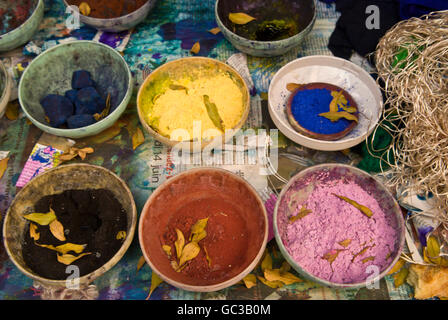 Des colorants naturels, Marrakech, Maroc, Afrique Banque D'Images