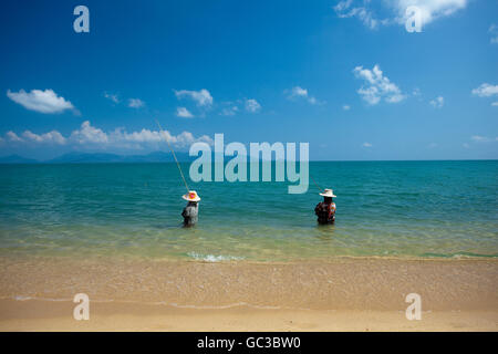 Plage de Maenam ou Ao Menam, Hat Mae Nam, Koh Samui, Surat Thani Province, Thailande, Asie Banque D'Images