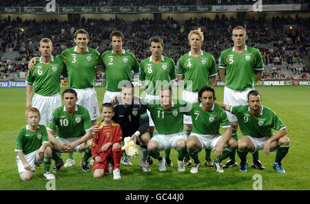 Photo de l'équipe de la République d'Irlande lors du match de qualification de la coupe du monde de la FIFA à Croke Park, Dublin. Banque D'Images