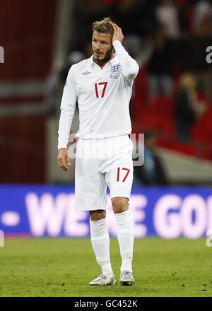 Football - coupe du monde de la FIFA 2010 - partie qualifiante - Groupe six - Angleterre / Biélorussie - Stade Wembley. David Beckham, Angleterre Banque D'Images