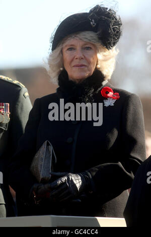 La duchesse de Cornwall assiste à un service du jour du souvenir au Monument commémoratif de guerre du Canada, à Ottawa, au Canada. Banque D'Images