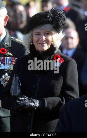 La duchesse de Cornwall assiste à un service du jour du souvenir au Monument commémoratif de guerre du Canada, à Ottawa, au Canada. Banque D'Images