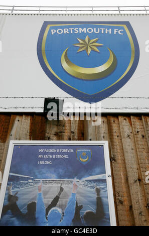 Football - Club de football de Portsmouth.Vue générale sur le terrain du club de football de Portsmouth, le parc de Fratton à Portsmouth. Banque D'Images