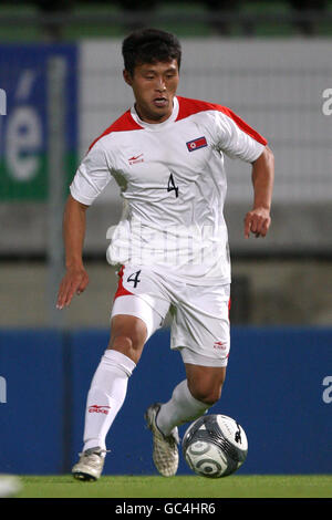 Football - International friendly - Congo / Corée du Nord - Stade Leon-Bollee. Pak Nam Chol, Corée du Nord Banque D'Images