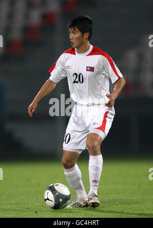 Football - International friendly - Congo / Corée du Nord - Stade Leon-Bollee. RI Kwang Hyok, Corée du Nord Banque D'Images