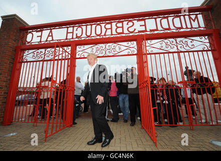 Gordon Strachan, nouveau directeur de Middlesbrough, arrive au stade Riverside, à Middlesbrough. Banque D'Images