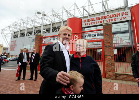 Gordon Strachan, nouveau directeur de Middlesbrough, arrive au stade Riverside, à Middlesbrough. Banque D'Images