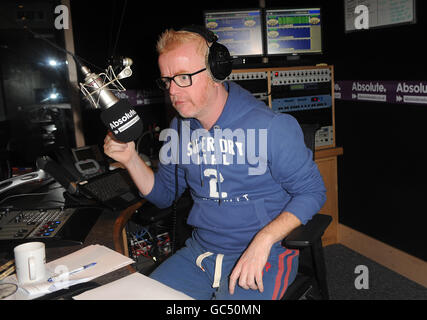 AUTRE RÉCOLTE. Chris Evans revient à son ancien studio Virgin radio - 8 ans après avoir juré de ne jamais marcher dans le bâtiment à nouveau - pour apparaître comme un invité sur le Christian O'Connell Absolute radio Breakfast Show. Banque D'Images