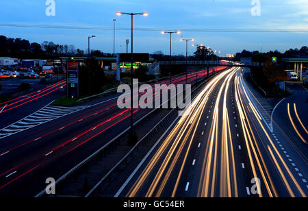 L'autoroute M1 se rapproche de l'âge de 50 ans Banque D'Images