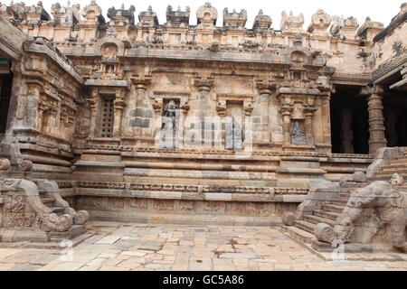 Airavateeswara temple près de Kumbakonam, célèbre pour les sculptures Banque D'Images