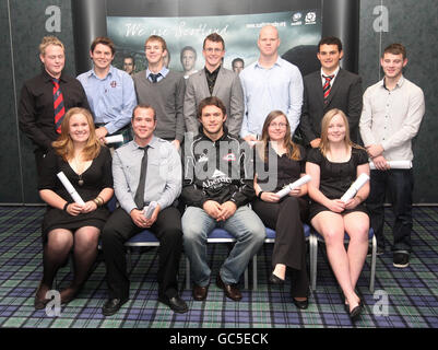 Le rugby écossais honore ses apprentis entraîneurs de la communauté lors de la cérémonie de remise des diplômes des entraîneurs d'apprentis de rugby à Murrayfield, Édimbourg. Banque D'Images