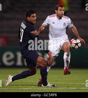 Football - Ligue des Champions - Groupe E - Olympique Lyonnais v Liverpool - Stade de Gerland Banque D'Images